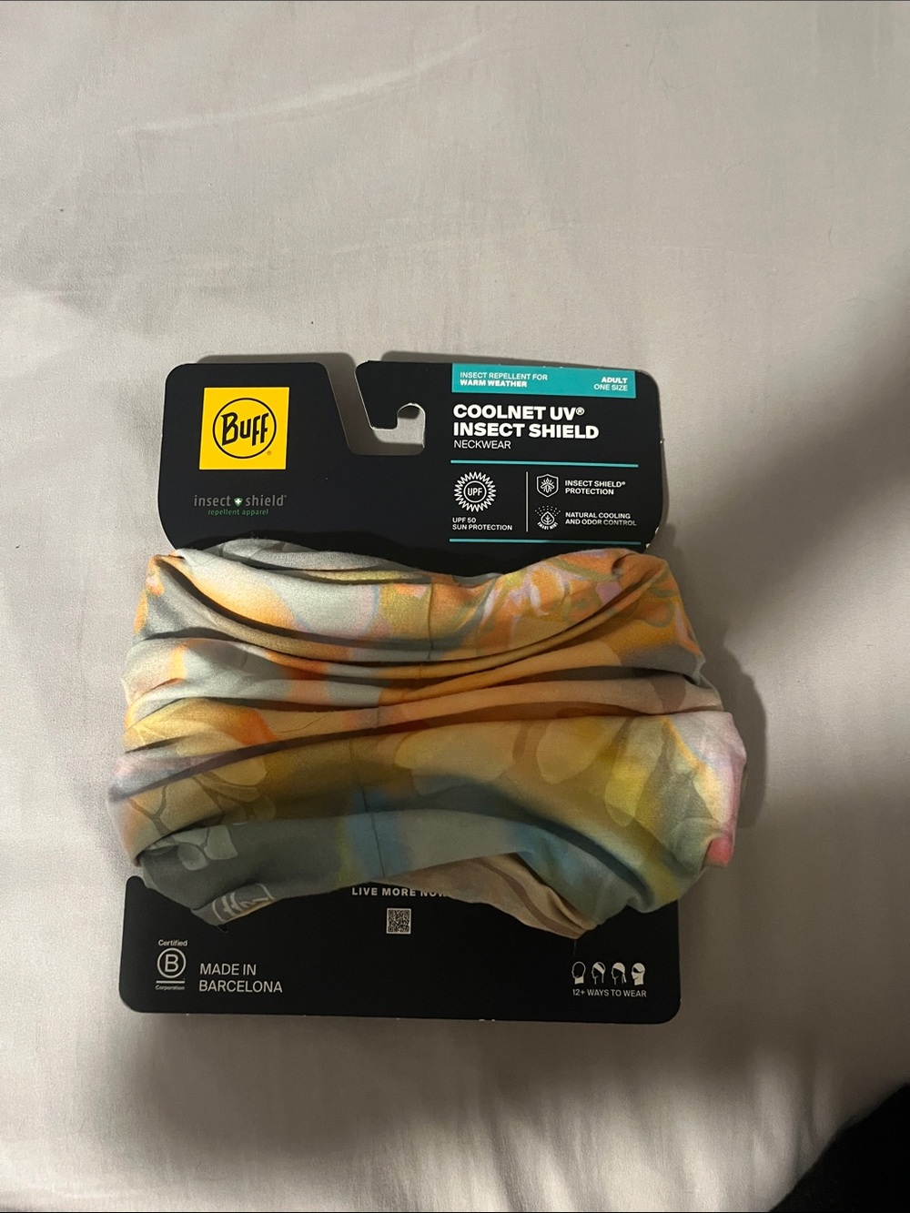 Buff Multicolor Pastel UV Neck Gaiter - Yellow, Blue, Pink